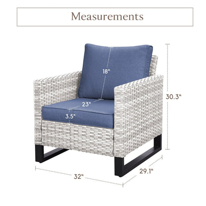 Set di 6 divani da esterno con sedia e pouf