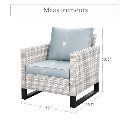 Set di 6 divani da esterno con sedia e pouf