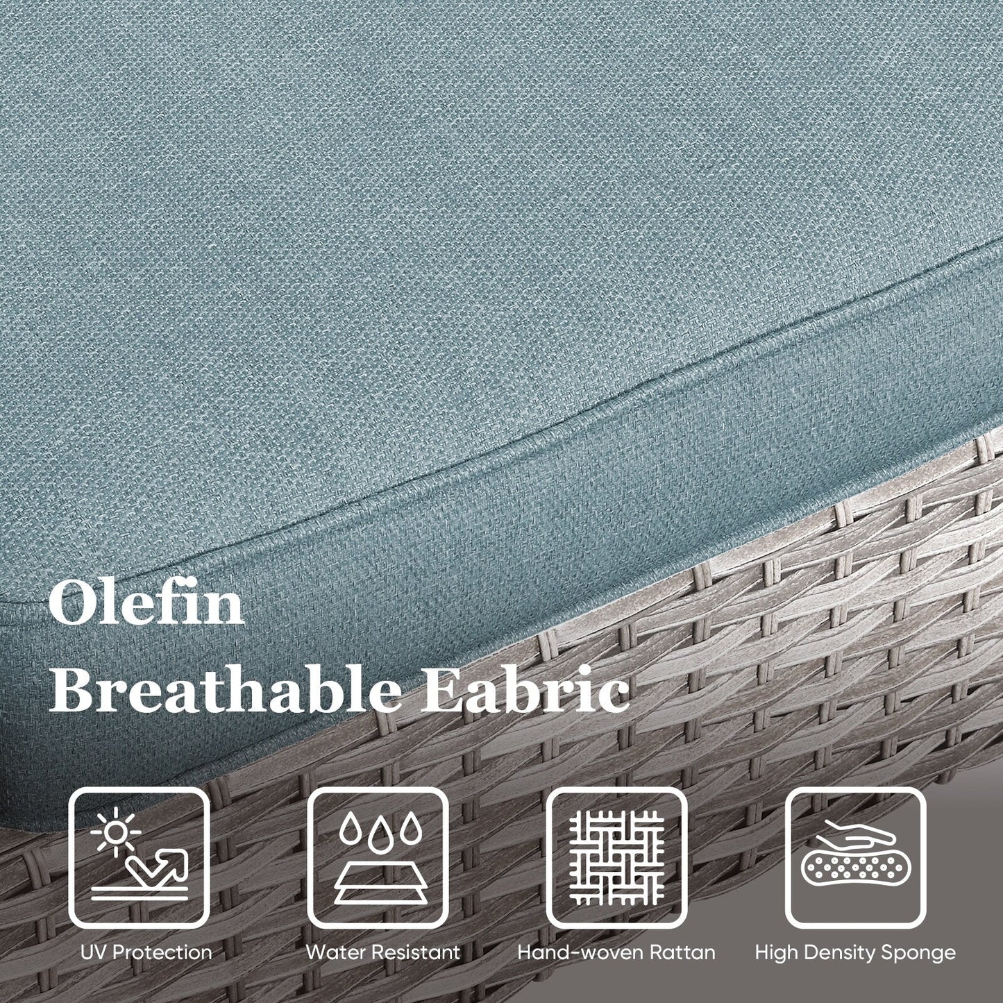 Set di 6 divani da esterno con sedia e pouf