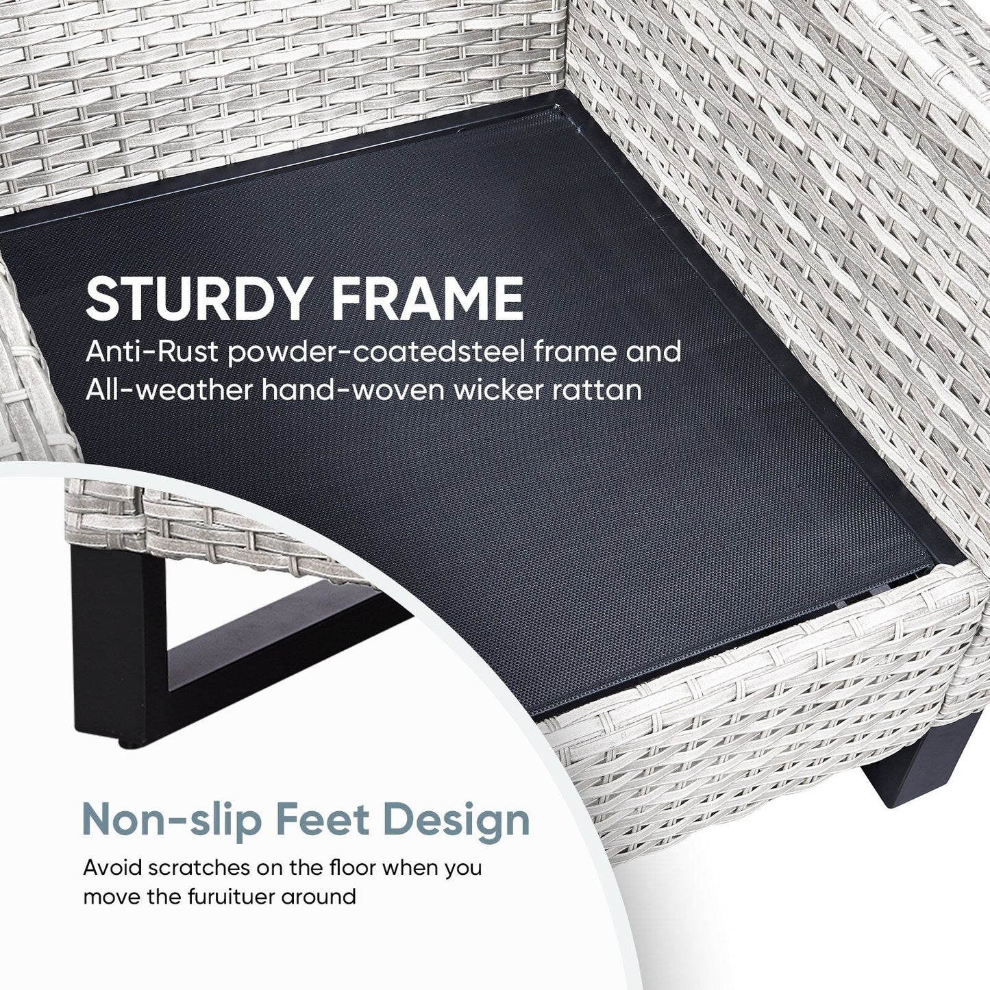 Set di 6 divani da esterno con sedia e pouf