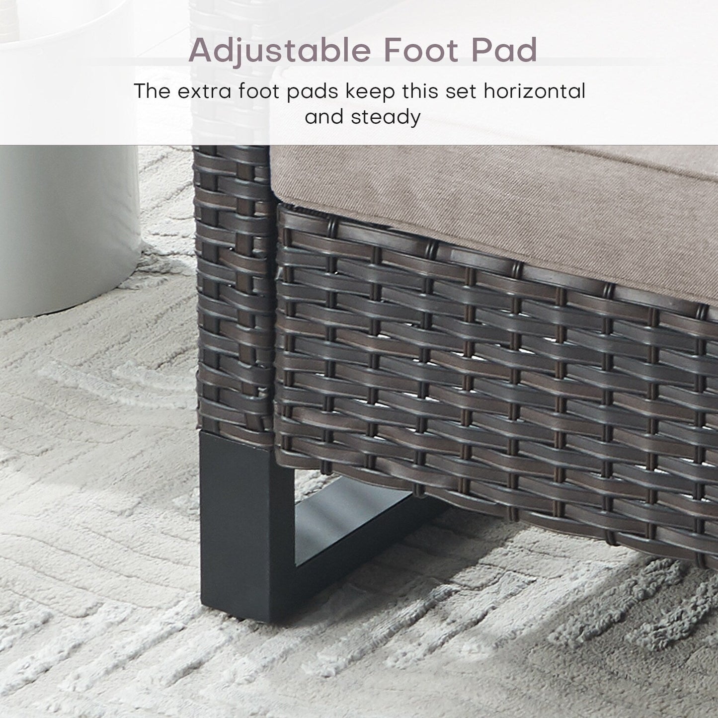 Set di 6 divani da esterno con sedia e pouf