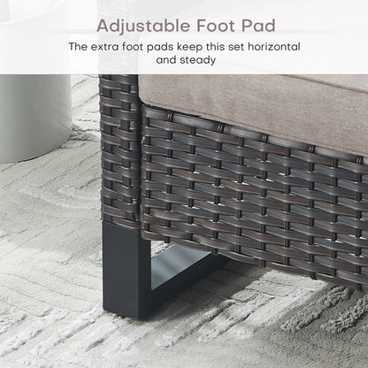 Set di 6 divani da esterno con sedia e pouf