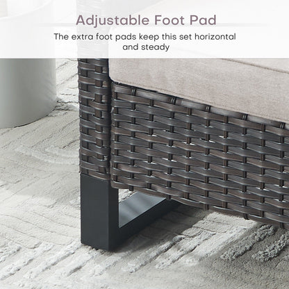 Set di 6 divani da esterno con sedia e pouf