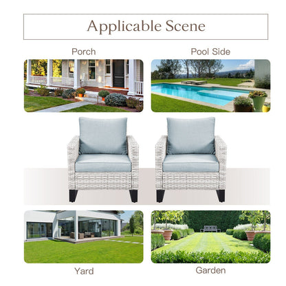 Set di 6 divani da esterno con sedia e pouf