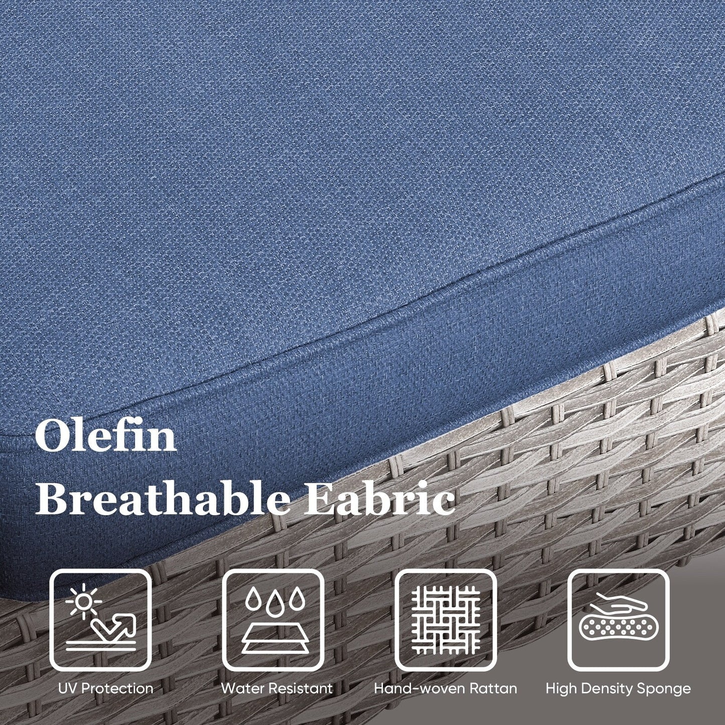 Set di 6 divani da esterno con sedia e pouf