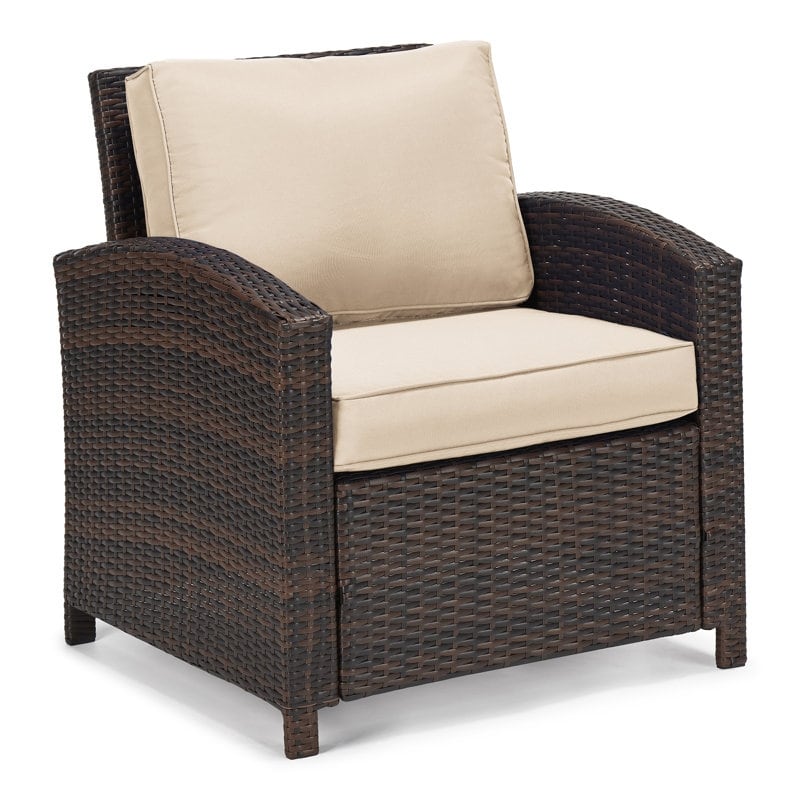 Set da conversazione in vimini per esterni da 6 pezzi