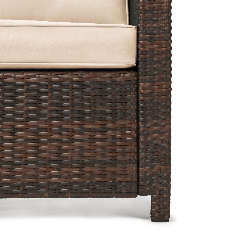 Set da conversazione in vimini per esterni da 6 pezzi