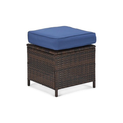 Set da conversazione in vimini per esterni da 6 pezzi