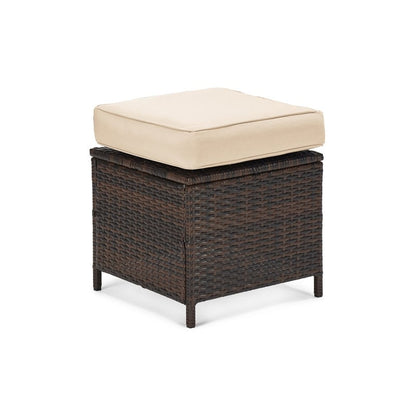 Set da conversazione in vimini per esterni da 6 pezzi