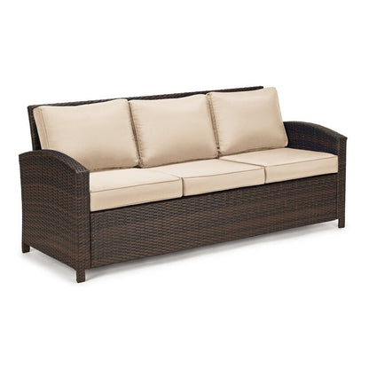 Set da conversazione in vimini per esterni da 6 pezzi