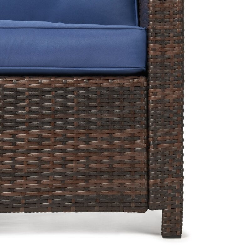 Set da conversazione in vimini per esterni da 6 pezzi