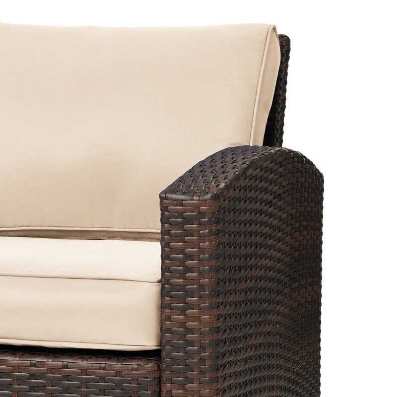 Set da conversazione in vimini per esterni da 6 pezzi