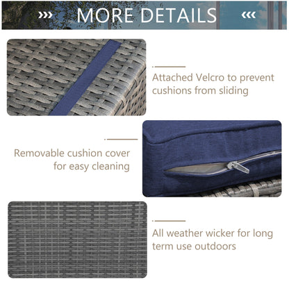 Set di divani componibili in vimini da esterno da 6 pezzi con cuscini