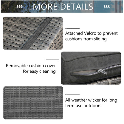 Set di divani componibili in vimini da esterno da 6 pezzi con cuscini