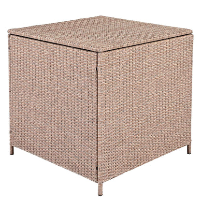 Set di divani da giardino in rattan PE da 6 pezzi con contenitore e sedili regolabili