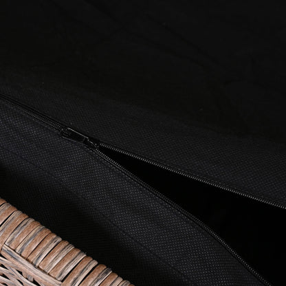 Set di divani da giardino in rattan PE da 6 pezzi con contenitore e sedili regolabili