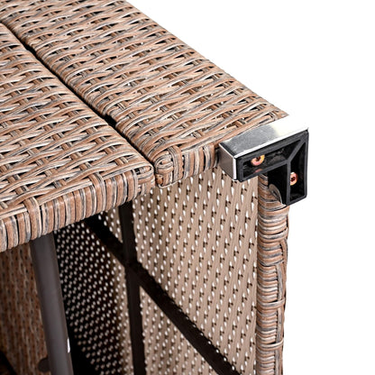 Set di divani da giardino in rattan PE da 6 pezzi con contenitore e sedili regolabili