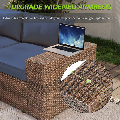 Set di divani componibili in vimini da 6 pezzi