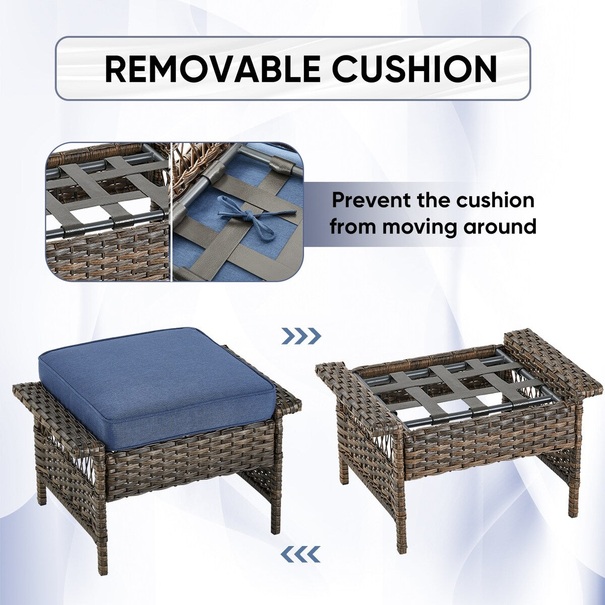 Set da conversazione per mobili da esterno in rattan, 6 pezzi - Marrone