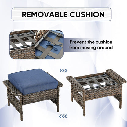 Set da conversazione per mobili da esterno in rattan, 6 pezzi - Marrone