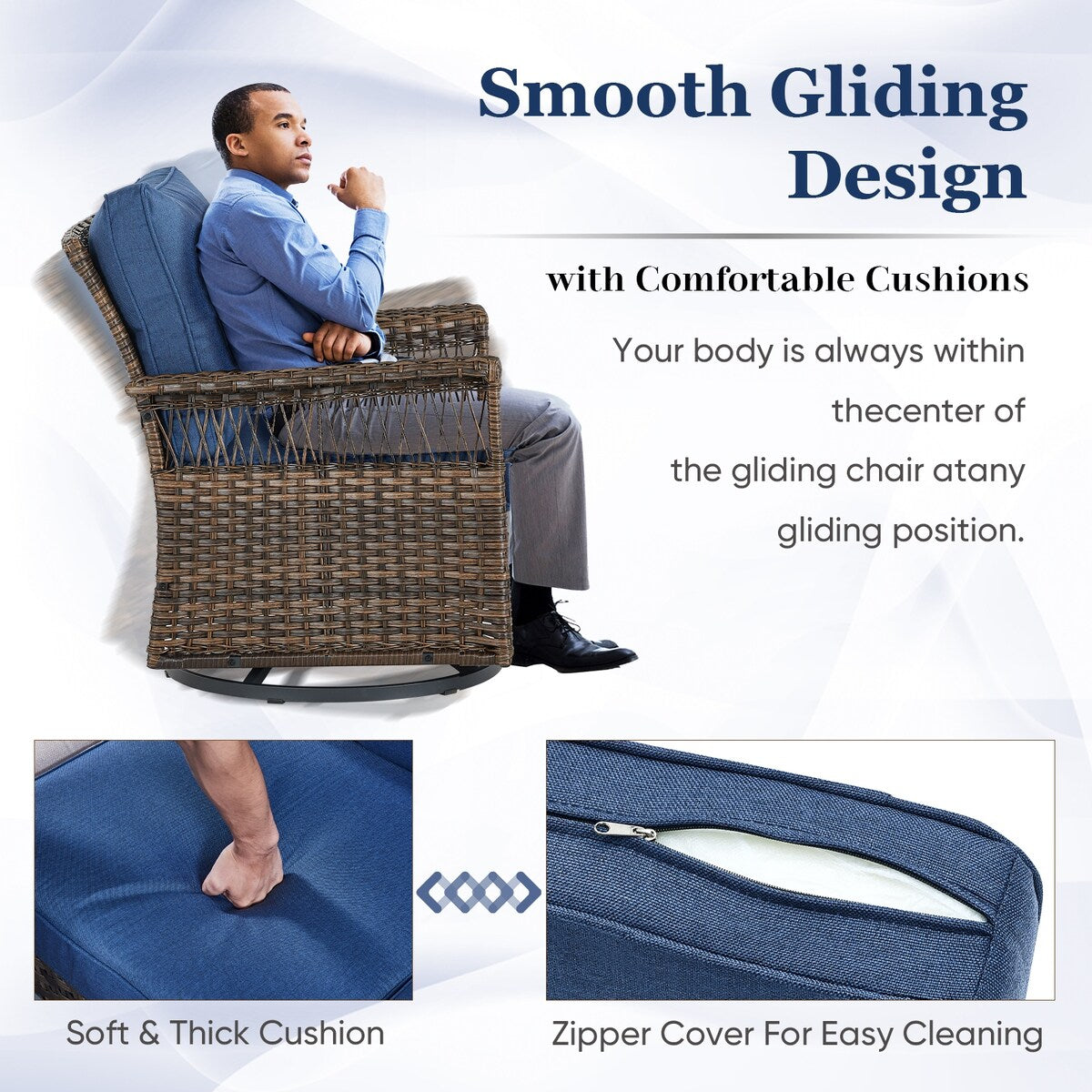 Set da conversazione per mobili da esterno in rattan, 6 pezzi - Marrone