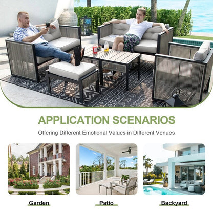 Set di divani componibili da conversazione moderni per esterni FINCATI da 6 pezzi