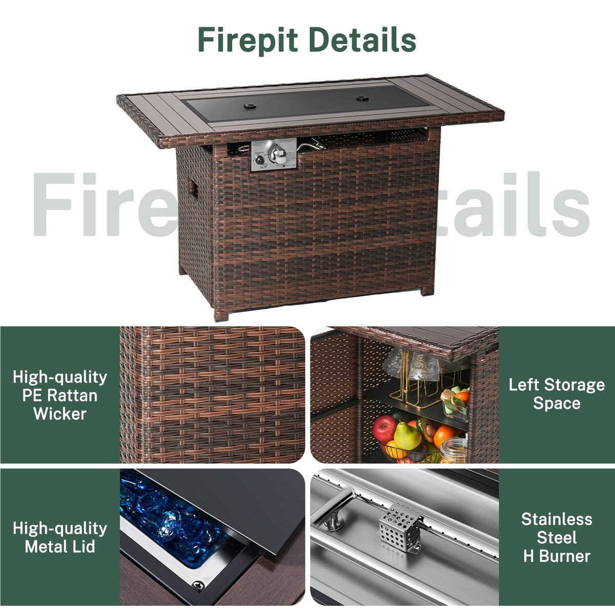 Set di 6 mobili da giardino in alluminio per esterni con copertura impermeabile