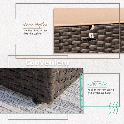 Homall Set di mobili da giardino da 6 pezzi, divano componibile da esterno in rattan PE imbottito, set da conversazione