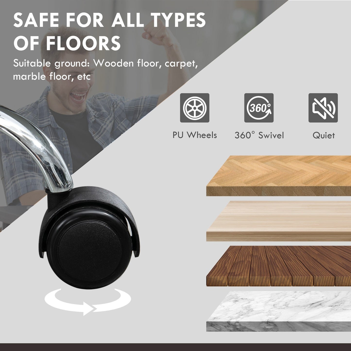 Sedia da ufficio reclinabile con massaggio vibrante a 6 punti, rivestimento in similpelle, sedia per computer, riscaldamento lombare e poggiapiedi