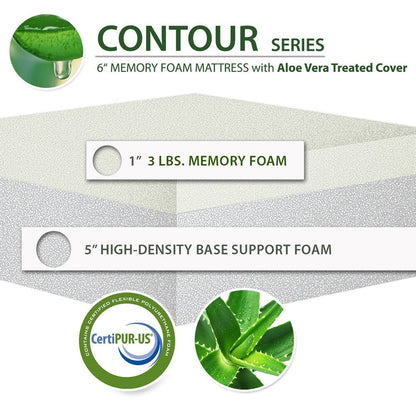 Materasso in memory foam AC Pacific Aloe Vera da 6 pollici
