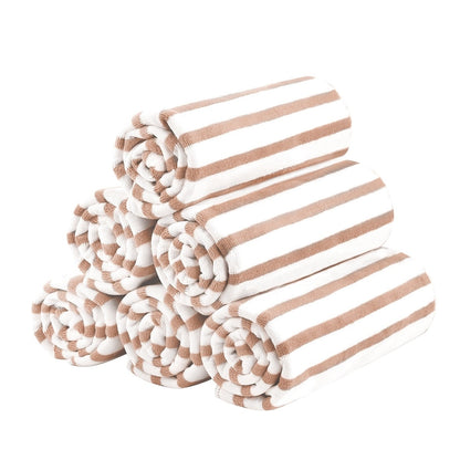 Confezione da 6 asciugamani da spiaggia a righe Cabana