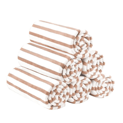 Confezione da 6 asciugamani da spiaggia a righe Cabana