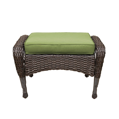 Set da conversazione con mobili da giardino in vimini e resina da 6 pezzi con schienale alto