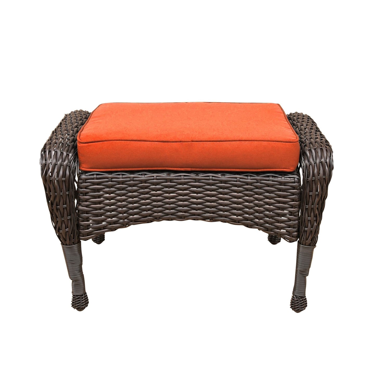 Set da conversazione con mobili da giardino in vimini e resina da 6 pezzi con schienale alto