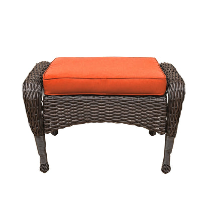 Set da conversazione con mobili da giardino in vimini e resina da 6 pezzi con schienale alto