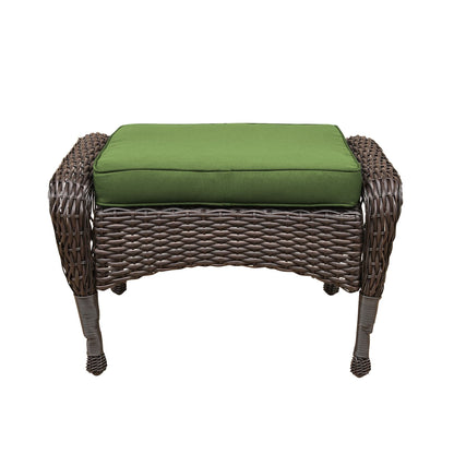 Set da conversazione con mobili da giardino in vimini e resina da 6 pezzi con schienale alto