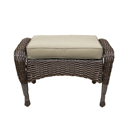 Set da conversazione con mobili da giardino in vimini e resina da 6 pezzi con schienale alto