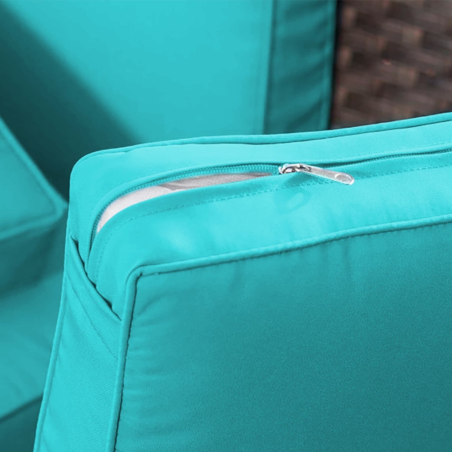 Set da conversazione con mobili da giardino in vimini e resina da 6 pezzi con schienale alto