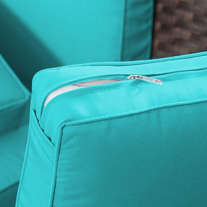 Set da conversazione con mobili da giardino in vimini e resina da 6 pezzi con schienale alto