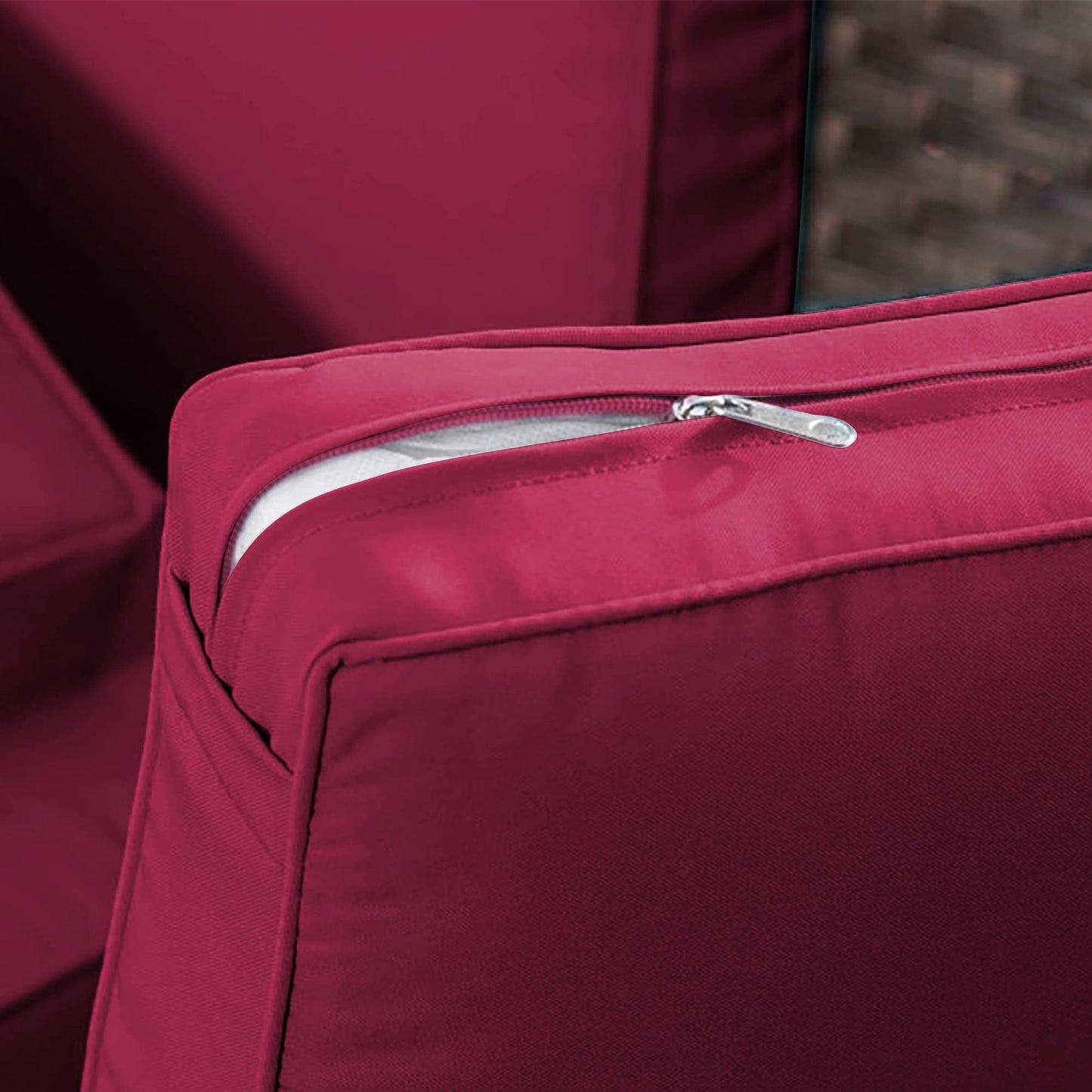 Set da conversazione con mobili da giardino in vimini e resina da 6 pezzi con schienale alto