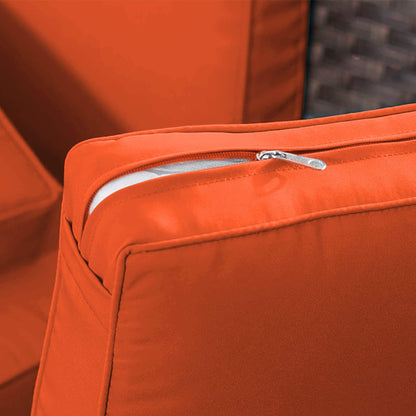 Set da conversazione con mobili da giardino in vimini e resina da 6 pezzi con schienale alto