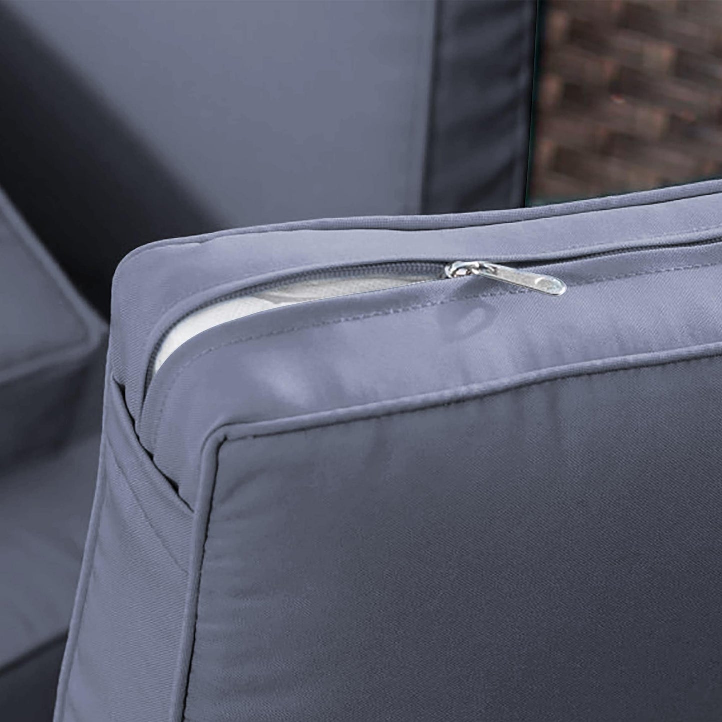 Set da conversazione con mobili da giardino in vimini e resina da 6 pezzi con schienale alto