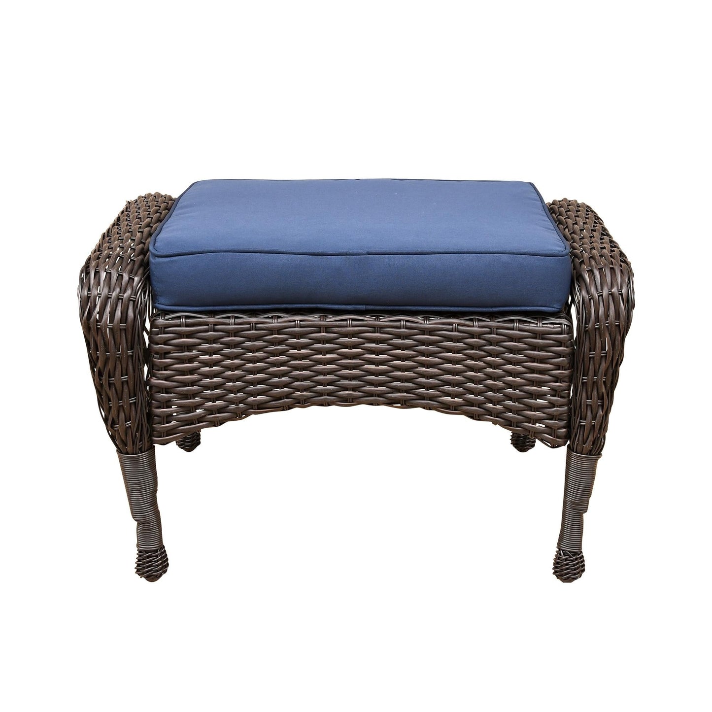 Set da conversazione con mobili da giardino in vimini e resina da 6 pezzi con schienale alto