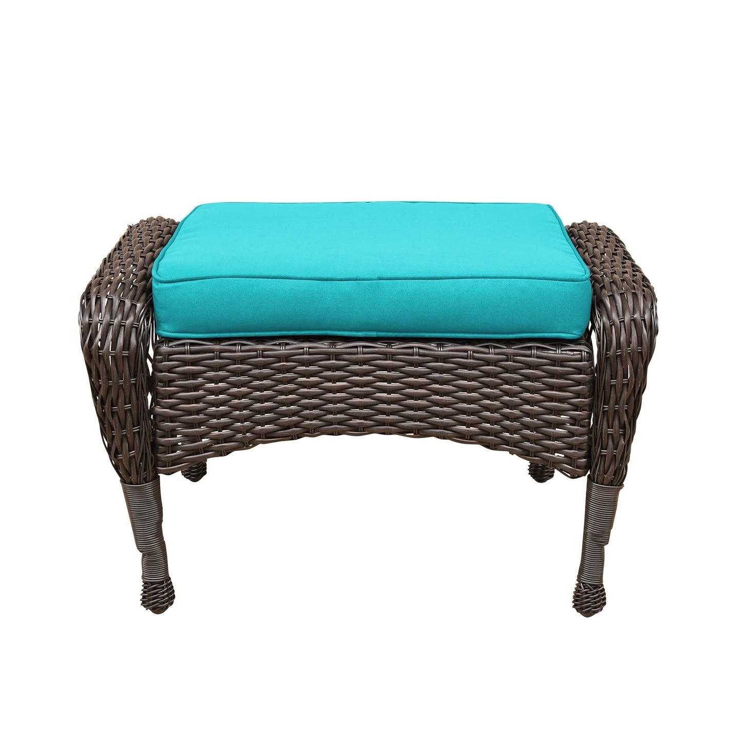 Set da conversazione con mobili da giardino in vimini e resina da 6 pezzi con schienale alto