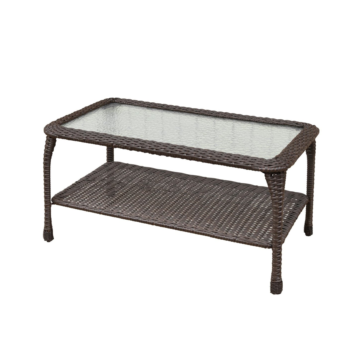 Set da conversazione con mobili da giardino in vimini e resina da 6 pezzi con schienale alto