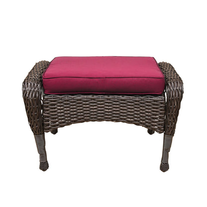 Set da conversazione con mobili da giardino in vimini e resina da 6 pezzi con schienale alto