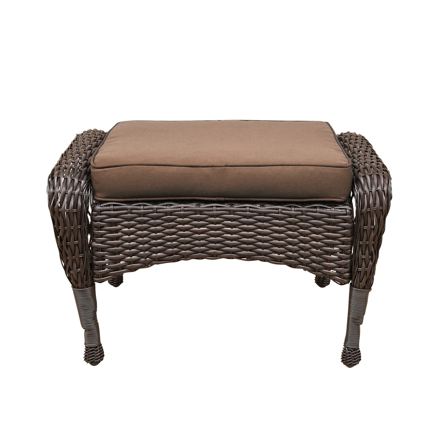 Set da conversazione con mobili da giardino in vimini e resina da 6 pezzi con schienale alto