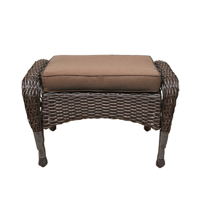 Set da conversazione con mobili da giardino in vimini e resina da 6 pezzi con schienale alto