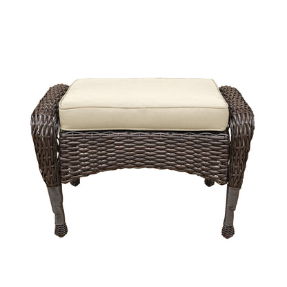 Set da conversazione con mobili da giardino in vimini e resina da 6 pezzi con schienale alto