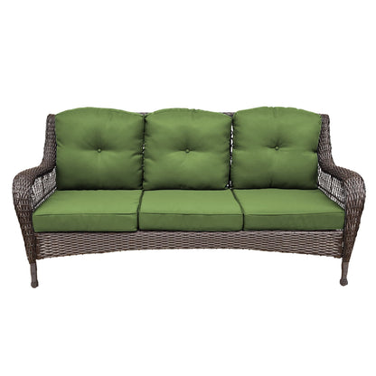 Set da conversazione con mobili da giardino in vimini e resina da 6 pezzi con schienale alto